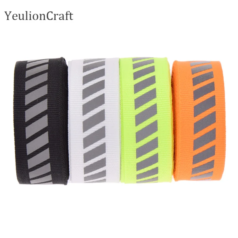 YeulionCraft 2,2x500 см Светоотражающая эластичная лента для одежды оранжевый черный цвет пояс тканевая лента Diy украшение дома