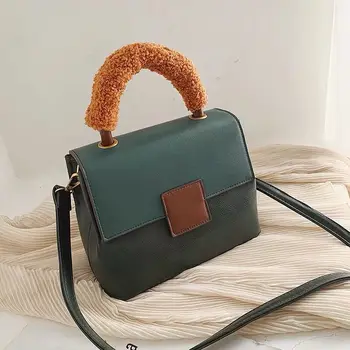 

Vintage Fashion Female Plush Tote bag 2019 New High Quality PU Leather Women's Designer Handbag Lock Shoulder Messenger Bag