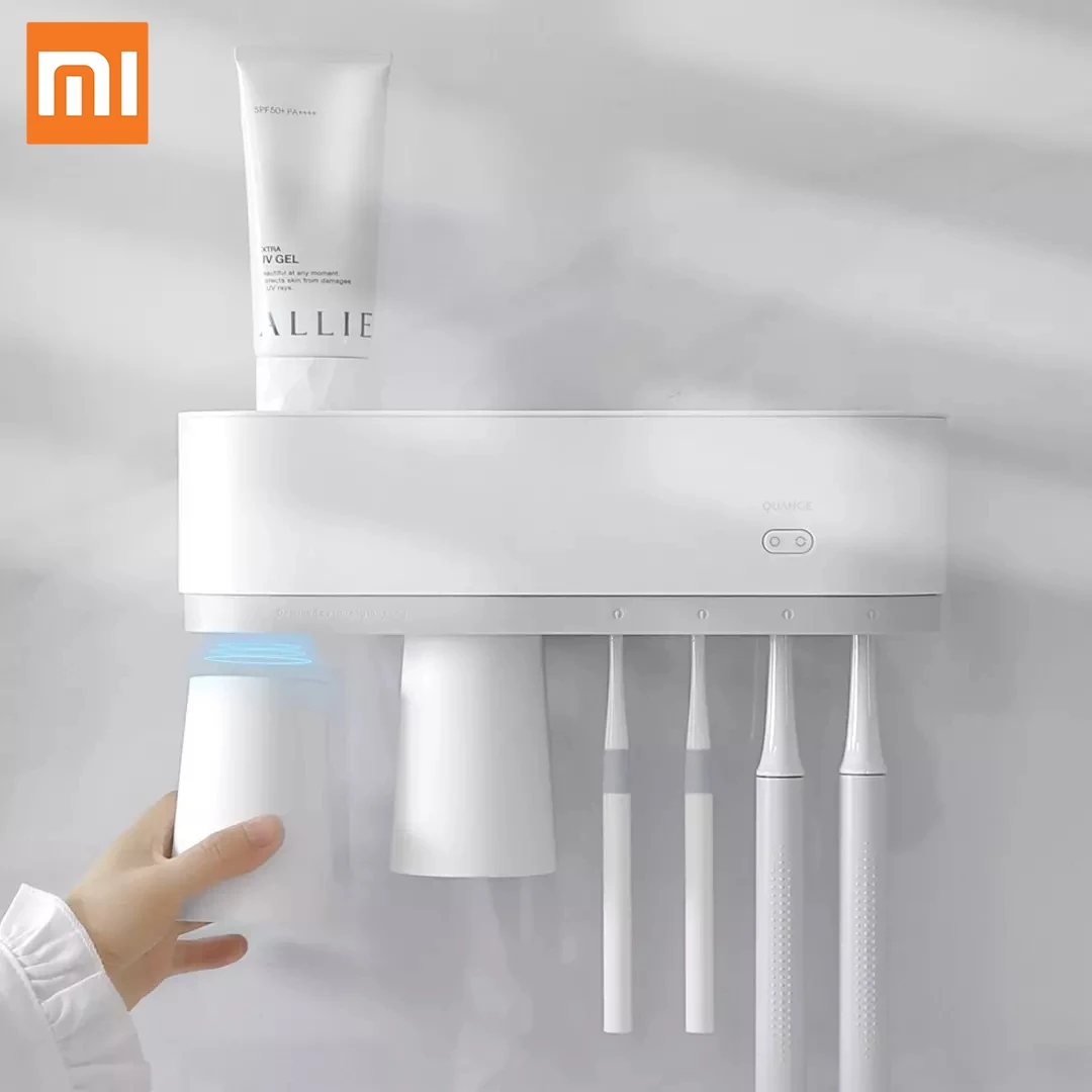 Умный датчик для стерилизации зубной щетки Xiaomi Quange UVC с 2 чашками без гвоздей |