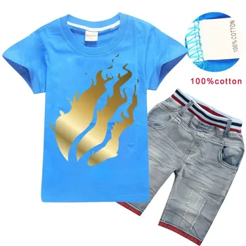 

Summer Boys Clothes Sport Suit 6-14 years Fashion Casual Short Sleeve O-neck Children's Clothing Set 2 Pieces T-Shirt + Pants