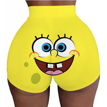 

Buuuu 2020 SpongeBob Candy Bar Shorts Frauen Booty Mini Hot Sexy Club Party Fitness Push-Up Dünne Snack Snickers Shorts Sommer