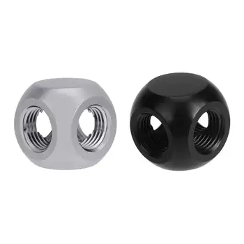 

G1/4 Inner Thread 4 Way Connector Splitter Tee Fittings Adapter for Computer Water Cooling