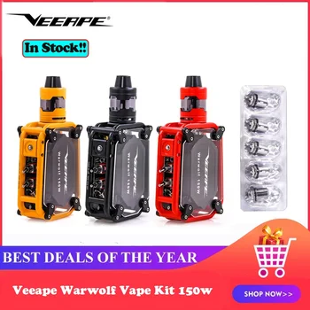 

Veeape Warwolf Vape Kit 150w built-in 3500mAh battery e-cigarette Laser vape box mod Instant 0.025 second large output vs LUXE