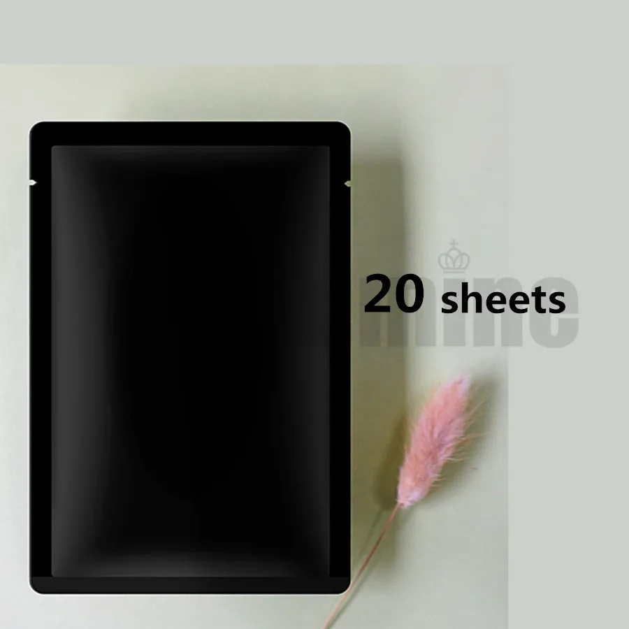 20 Sheets Черная морская соль кислородная пузырчатая Маска глубокое очищение вода восполняющая увлажняющее масло контроль усадочная порная маска лист - Цвет: 20 Sheets