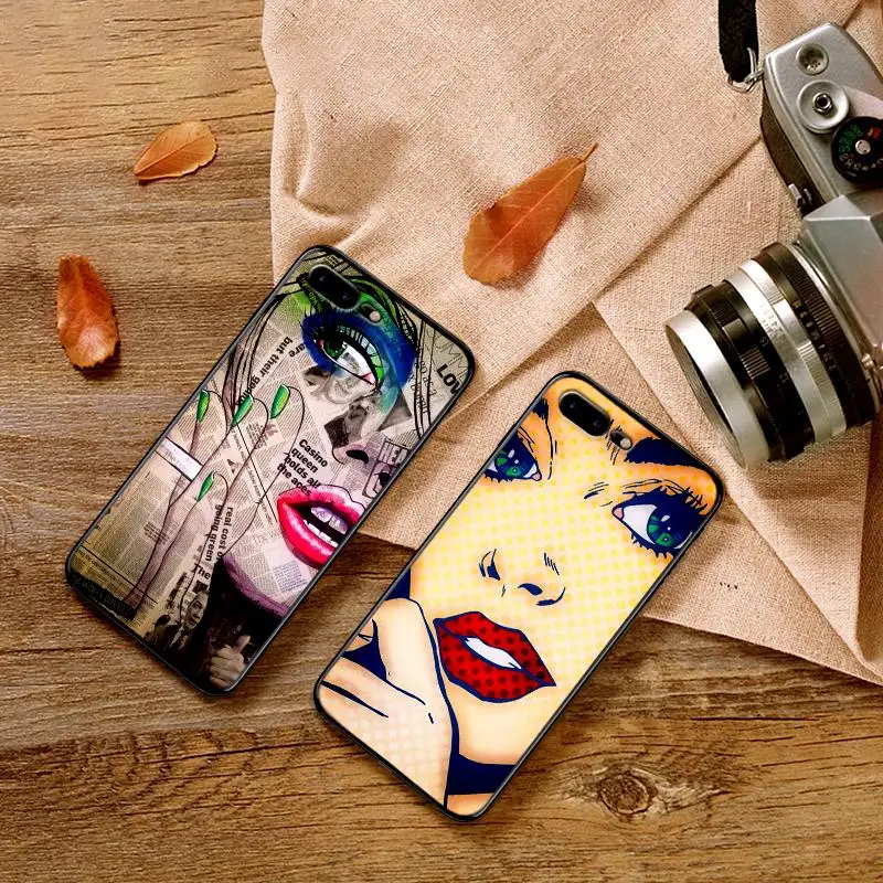 Для Xiaomi Redmi 7 Note 4X 5A 16G 32G GO 7A K20 pro для девочек Pop art 6 5 8 Pro роскошный черный чехол