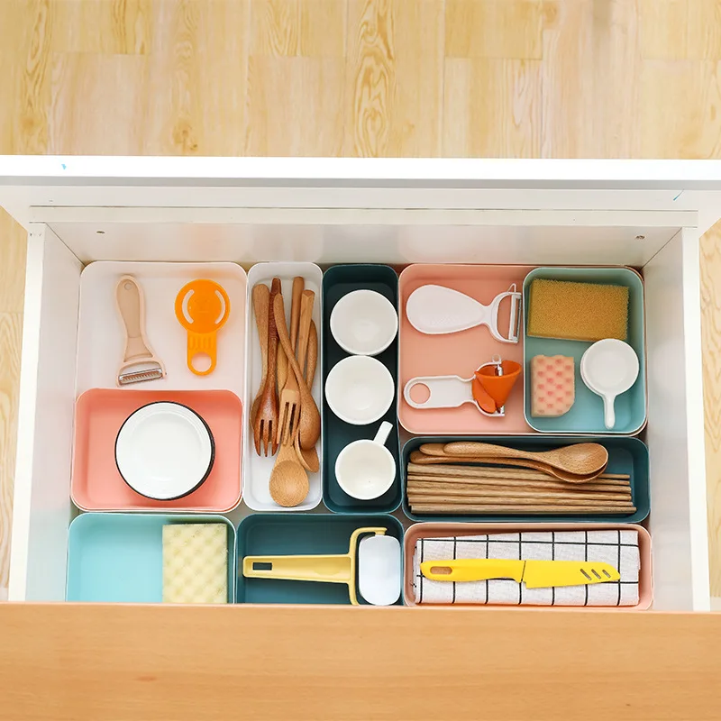 

3 Sizes Plastic Adjustable Drawers Organizer Makeup Storage Box Jewelry Divider For Home Kitchen Clear Tools Drawer Organizer