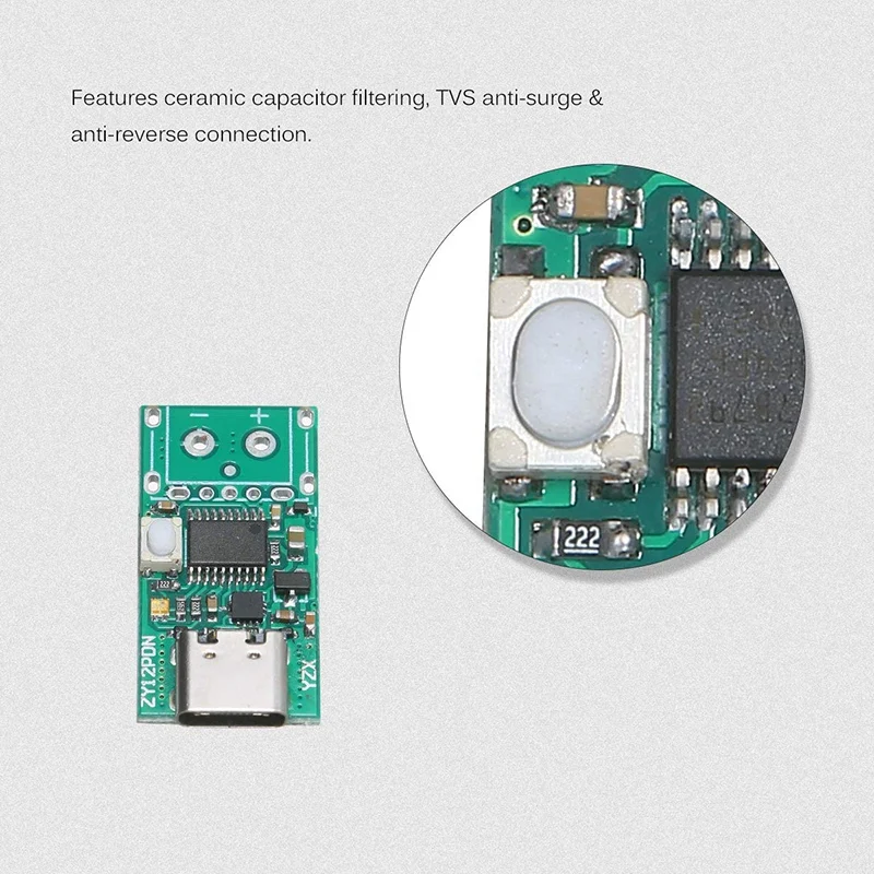 USB-C PD2.0/3.0 to DC Converter Power Supply Module Decoy Fast Charge Trigger Poll Polling Detector Tester(ZY12PDN) power adapter,power supply,switching power supply,type c power adapter