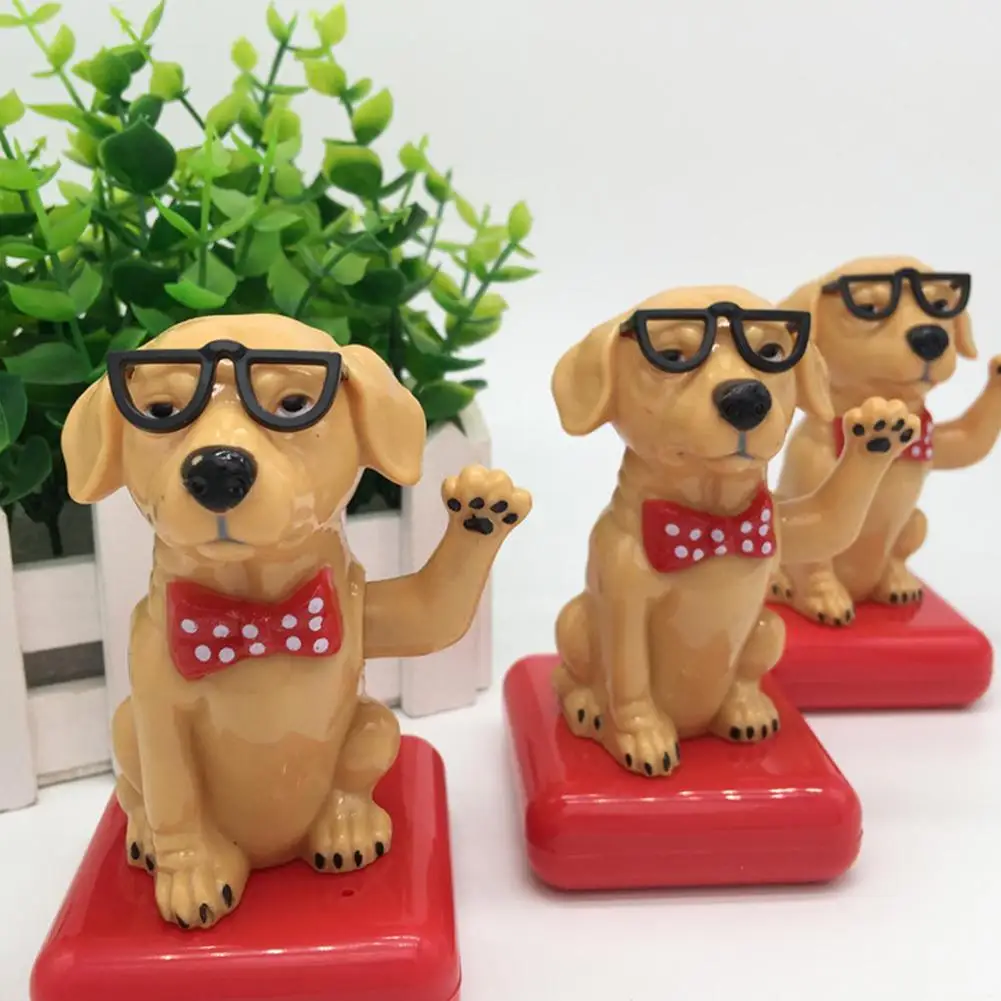 HobbyLane Солнечная энергия Ornanment в автомобиле Автоматическая качающаяся Lucky Dog украшение интерьера автомобиля
