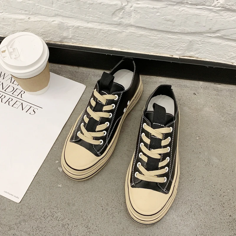 

2020 New Women's Thick Bottom Sneakers Lace Up Women's Casual Fashion New Arrival Shoes Mixed Color Luxury Women's Shoes W39-26