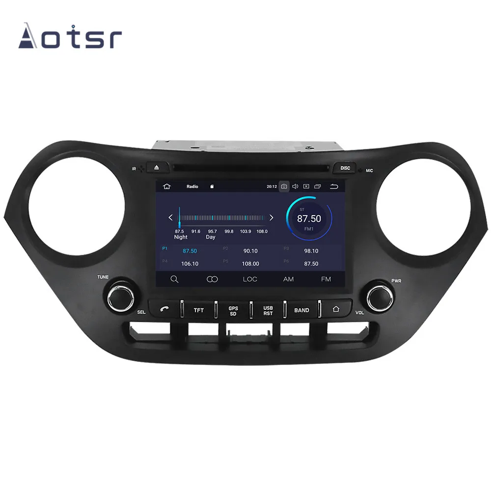 DSP Android 10.0 Car GPS Navigation DVD Player For Hyundai i10 2013- Auto Stereo Radio Multimedia Player Head Unit Recorder