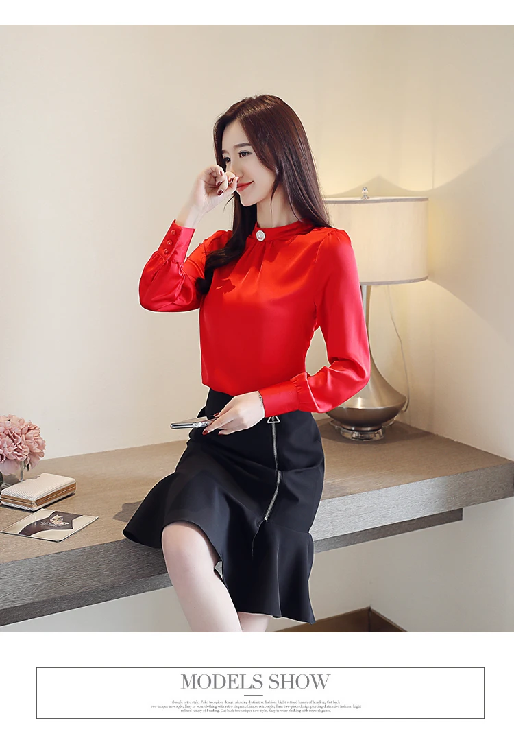 Blusas mujer de moda ladies tops chiffon blouse shirts for women tops Button Solid Butterfly Sleeve plus size tops 6798 50