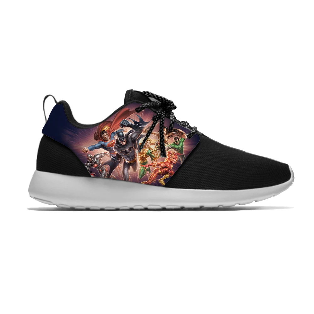 

Justice superman batman flshman Cartoon 3D Print Kids Boys Girls Sneakers Children Breathable Lightweight Sports Casual Shoes