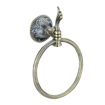 

Retro Storage Holder Towel Ring Wall Mounted Home Bathroom Decorative Hanging Hotel Accessory European Style Antique Round