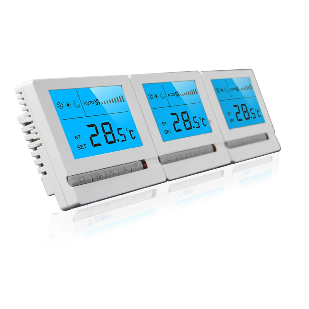 

Central Air Conditioning Temperature Controller LCD Display ABS Safe Digital Thermostat Programmable Embedded Room Panel Tools