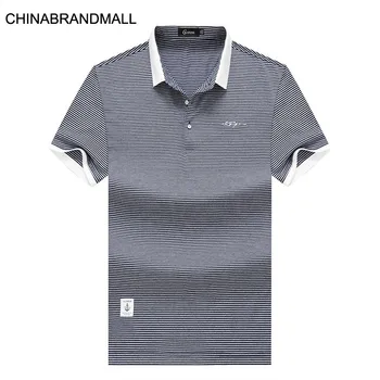 

Men Plus Fat Plus Short Sleeve Male Fat Man Business Leisure Lapel Stripes Short Sleeve T Shirt Young Men