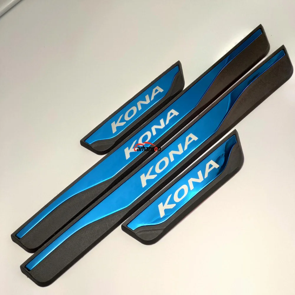 Аксессуары для стайлинга автомобилей hyundai Kona дверная наклейка для порога Авто протектор из нержавеющей стали Накладка на педаль
