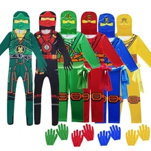 Boy Costume Jumpsuit-Set Lego Ninja Cosplay Superhero Party Phantom Kids Dress-Up 