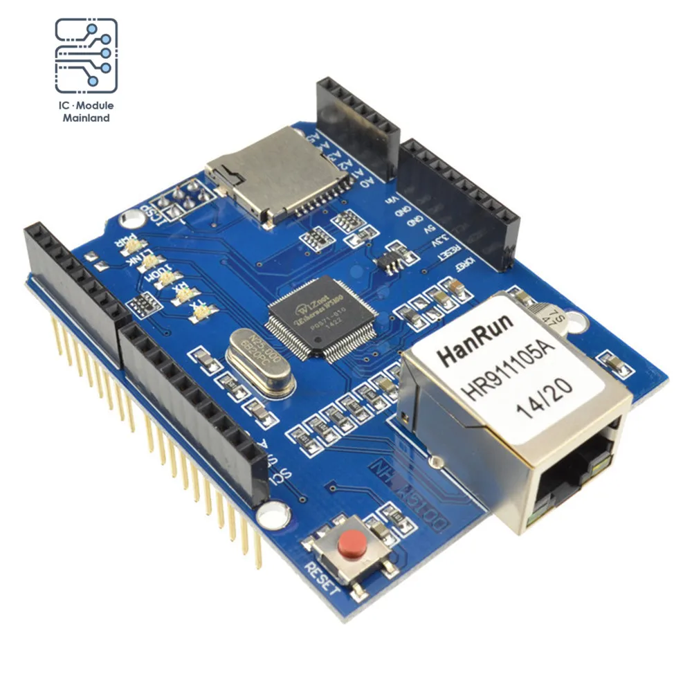 Shield Ethernet W5100 for Mega 1280 328 Development Board Arduino NHW5100 R3 2560 UNR | Электронные компоненты и