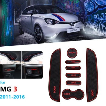 

Anti-Slip Rubber Gate Slot Cup Mat For MG 3 2011~2016 MG3 2012 2013 2014 2015 Coaster Accessories Car Stickers Door Groove Mat