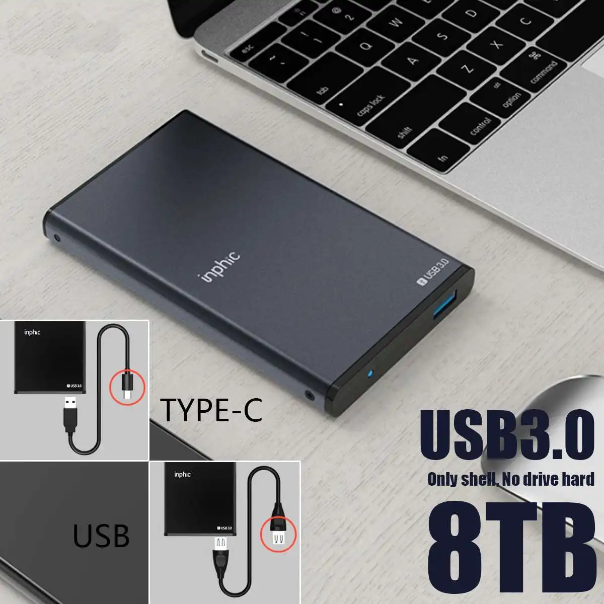 Чехол для жесткого диска 2,5 дюйма SATA для USB 3,0 2,0 адаптер Корпус для жесткого диска для HDD Box type C 3,1 чехол HD внешний корпус для жесткого диска