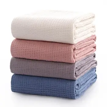 

31 Cotton Waffle Summer Quilt for Sofa Bed Towel Quilt Women Wrap Blanket Nap Blankets Throw Blanket for Car Office