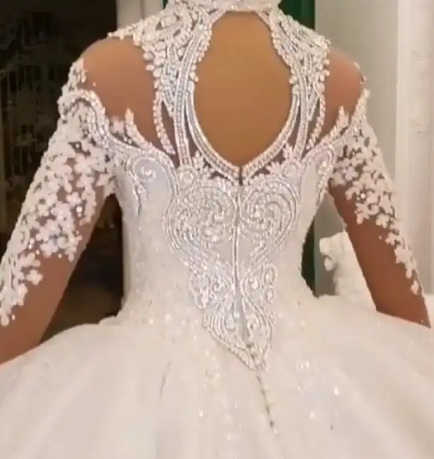 Хрустальные свадебные платья Дубай Vestido De Noiva Casamento с длинным рукавом бисером свадебное платье robe de mariee в арабском стиле свадебные платья