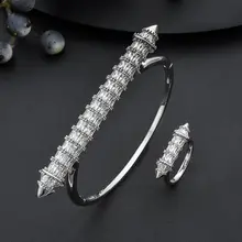 Дорогие mechosen геометрические тонкие циркониевые Серебристые цвета браслет кольцо ювелирный набор Свадебная вечеринка женские аксессуары для рук подарки