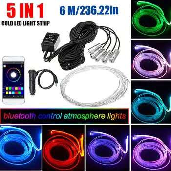 

6M bluetooth LED Strip Light RGB Music APP Control Multicolor Car Interior Flexible Light for Atmosphere with Cigarette Lighter