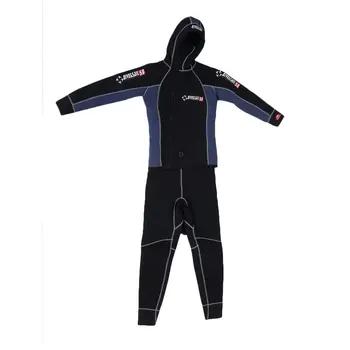 

DIVE&SAIL 2-piece 5MM Neoprene Scuba Cloth Double Men Warm Wetsuit With Hood Zipper Professional Split Spearfishing Wet Suit