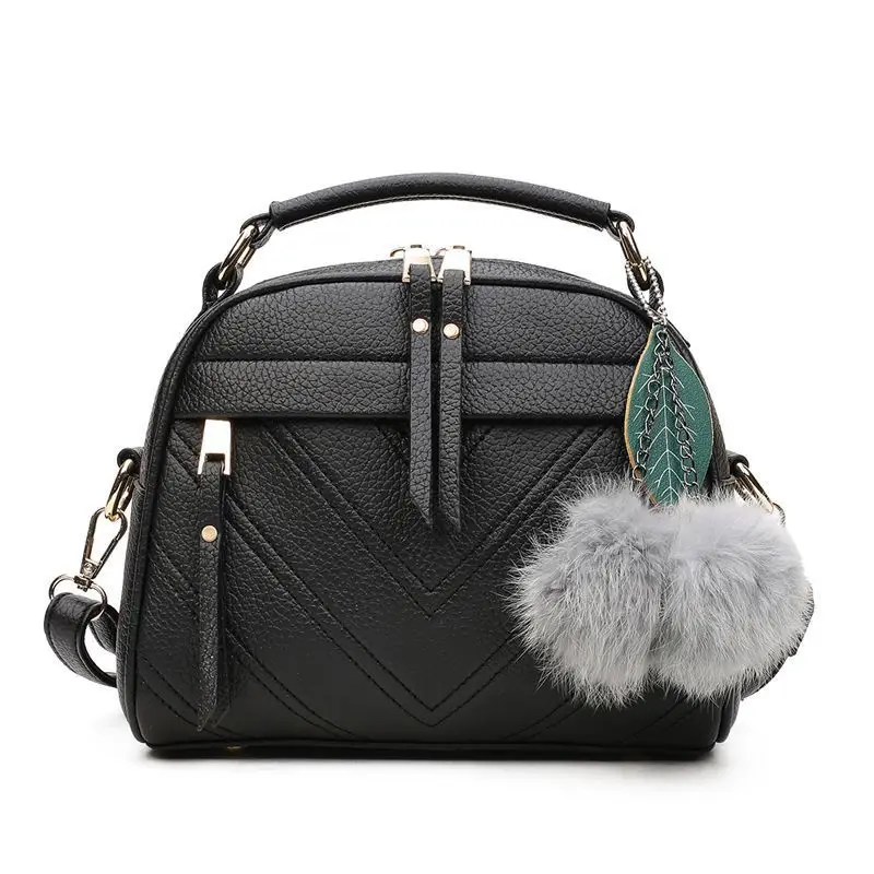 

2019 Spring And Summer-Fashion WOMEN'S Bag Korean-style Fuzzy Ball Pendant Fashion Hand Crossbody Bag Lady Bag