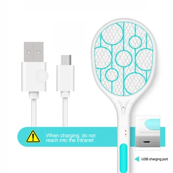

Portable USB Mosquito Racket Rechargeable Electric Fly Racket Pat Household Insect Racket Killer Handheld Mosquito Bug Zapper