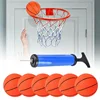 6pcs Basketball With Pump Small Mini Children Inflatable Basketballs Convenient Fun Indoor Sports Parent-child Games 2