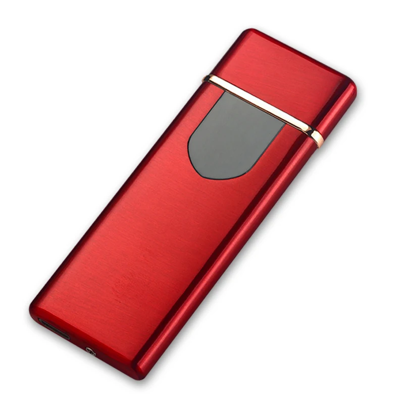 B Usb беспламенная Зажигалка перезаряжаемая двухсторонняя Зажигалка Ветрозащитная Электронная зажигалка ультратонкая сигаретная Зажигалка сенсорная индукция - Цвет: B