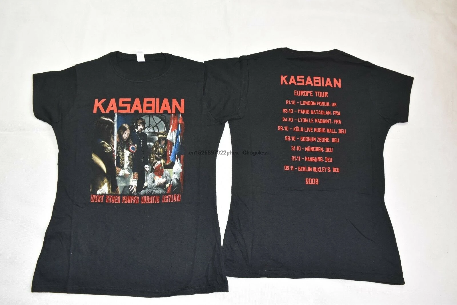KASABIAN WEST RYDER BAND EUROPE TOUR 2009 Женская облегающая футболка новая официальная |
