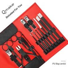 15 шт./компл. Многофункциональный комплект ножниц для ногтей из нержавеющей стали черный педикюр ножницы Пинцет маникюрный набор для дизайна ногтей Инструменты Уход