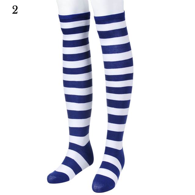 Elastic Over Knee Stripe Stockings Women Warm Fashion Knitted Cotton Cute Long Socks Casual Thigh High 12 Colors
