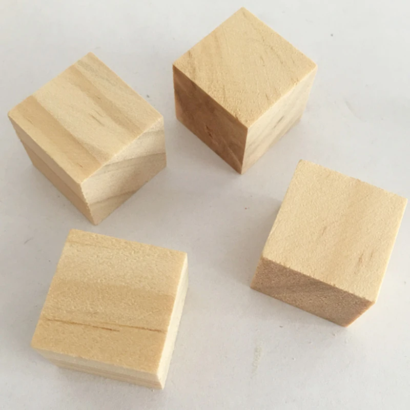 1 см 2 см 2,5 см Мини DIY деревянные квадратные блоки поделки Детские декоративные кубики для создания пазлов Ремесло Декор дерево поделки