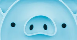 pig blue Настольный коврик, Детские утки, поросенок, силиконовая тарелка, всасывающий поднос, противоскользящий мини-коврик, детский поднос для еды, фруктов - Цвет: pig blue