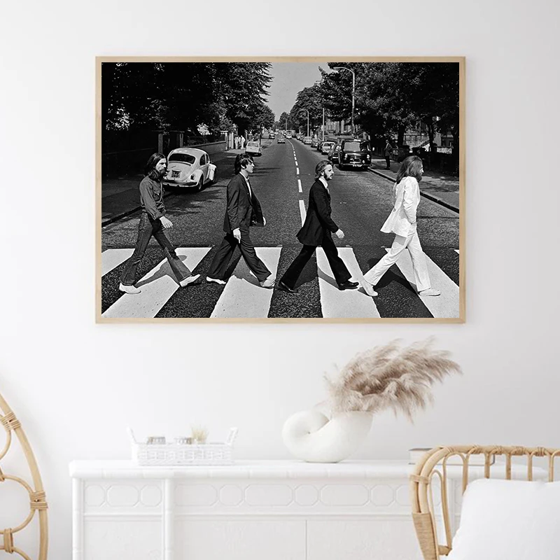 Альбом Abbey Road с музыкой Постер рок-группы черно-белая фотография Картина на