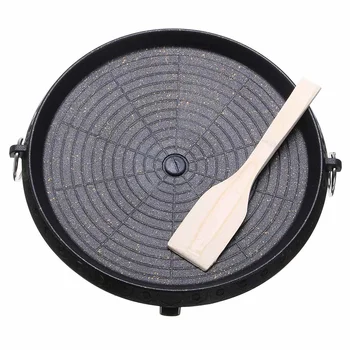 

Korean Outdoor Barbecue Grill Non-Stick BBQ Round Pan Grills Easily Cleaned Aluminum Portable Gas Stove Coware Accessories