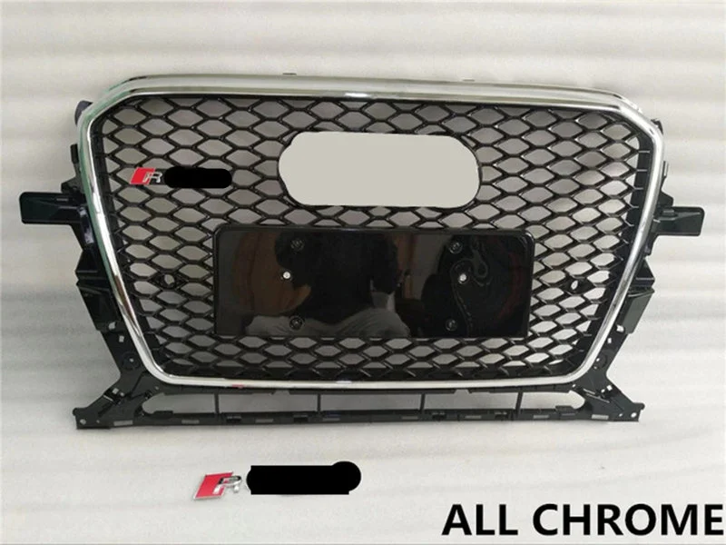 Вафельная Ткань Стиль решетка ABS для Q5 SQ5 RSQ5 8R 2013- сетки гонки Решетка переднего бампера Спорт Edition с европейскими держатель номерного знака
