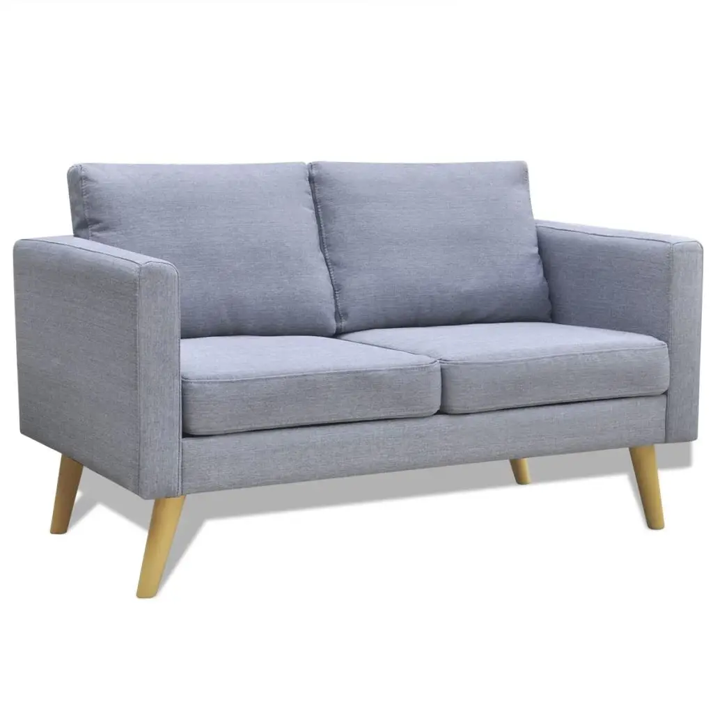 

Hot 2 Seater Sofa Set Living Room Furniture Mini Sofa High Quality Fabric Sofas with Wood Structure VidaXL Sofa, Light Gray