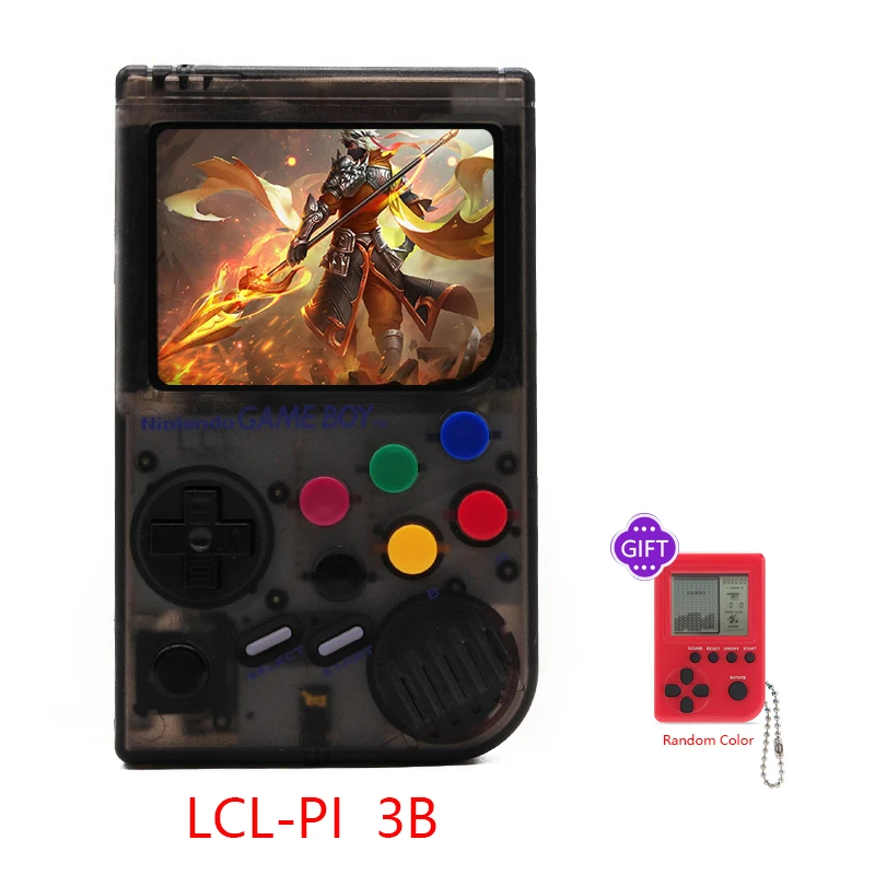 Новинка 2,0, ретро LCL Pi Boy Raspberry Pi для игры для мальчиков, видео игровая консоль, портативная Классическая портативная игровая приставка Raspberry Pi 3B/A - Цвет: Black Transparent 3B