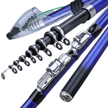 Sougayilang vara de pesca giratória, vara de pesca telescópica resistente de m, para pesca em pedras, pesca de carpa, 3.6m/4.5m/5.4m haste giratória