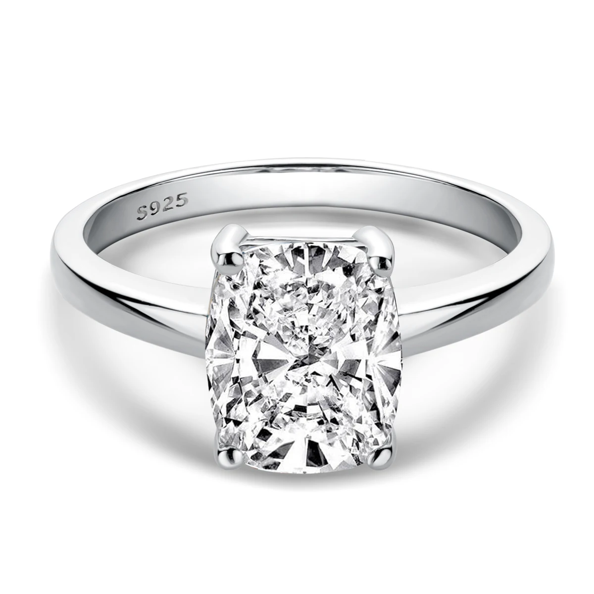 QYI 4 Ct женские ювелирные изделия из стерлингового серебра 925 пробы кольца с белым