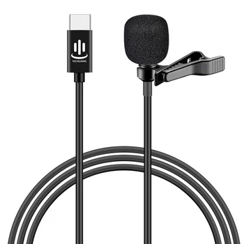 

Besegad Mini Clip-on Lavalier Lapel Microphone Mic with USB Type-C Interface for Video Recording Interviews 1.5m Length
