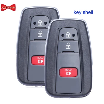 

KEYECU 2pcs for Toyota C-HR Prius RAV4 2019 Remote Car Key Shell Case Fob Housing Cover 3 Button for MOZBR1ET HYQ14FBC