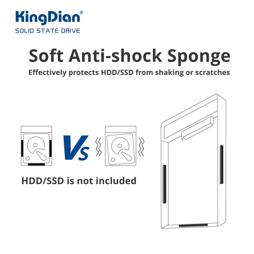 KingDian HDD чехол 2,5 SATA к USB 3,0 адаптер для жесткого диска SSD HDD коробка жесткий диск Корпус HDD корпус HD внешний