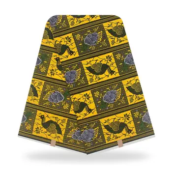 

2020 Latest style 100% Cotton African Wax Clothes Ankara Wax 6 yards for party dress Ghana High Quality Nigeria wax