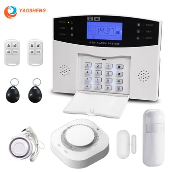 

Wired Wireless Gsm Alarm system for home Ios Android APP Control with smoke detector sensor martlife wifi security alarm Kit
